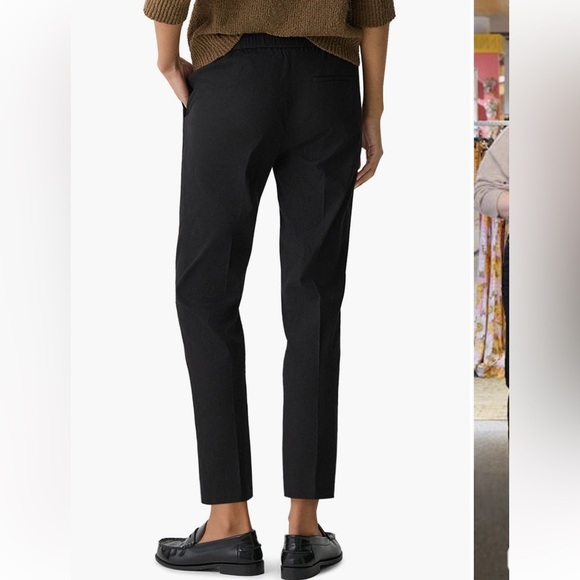 Theory Treeca Pull-On Cropped Pants Black Size 0 Linen Blend 26” Inseam - Picture 2 of 5